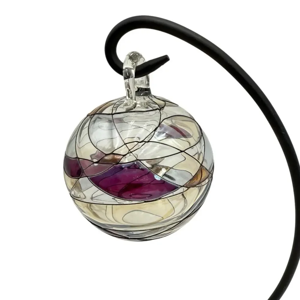 Partylite Mosaic Calypso Stained Glass Christmas Tree Ornament Handblown Retired